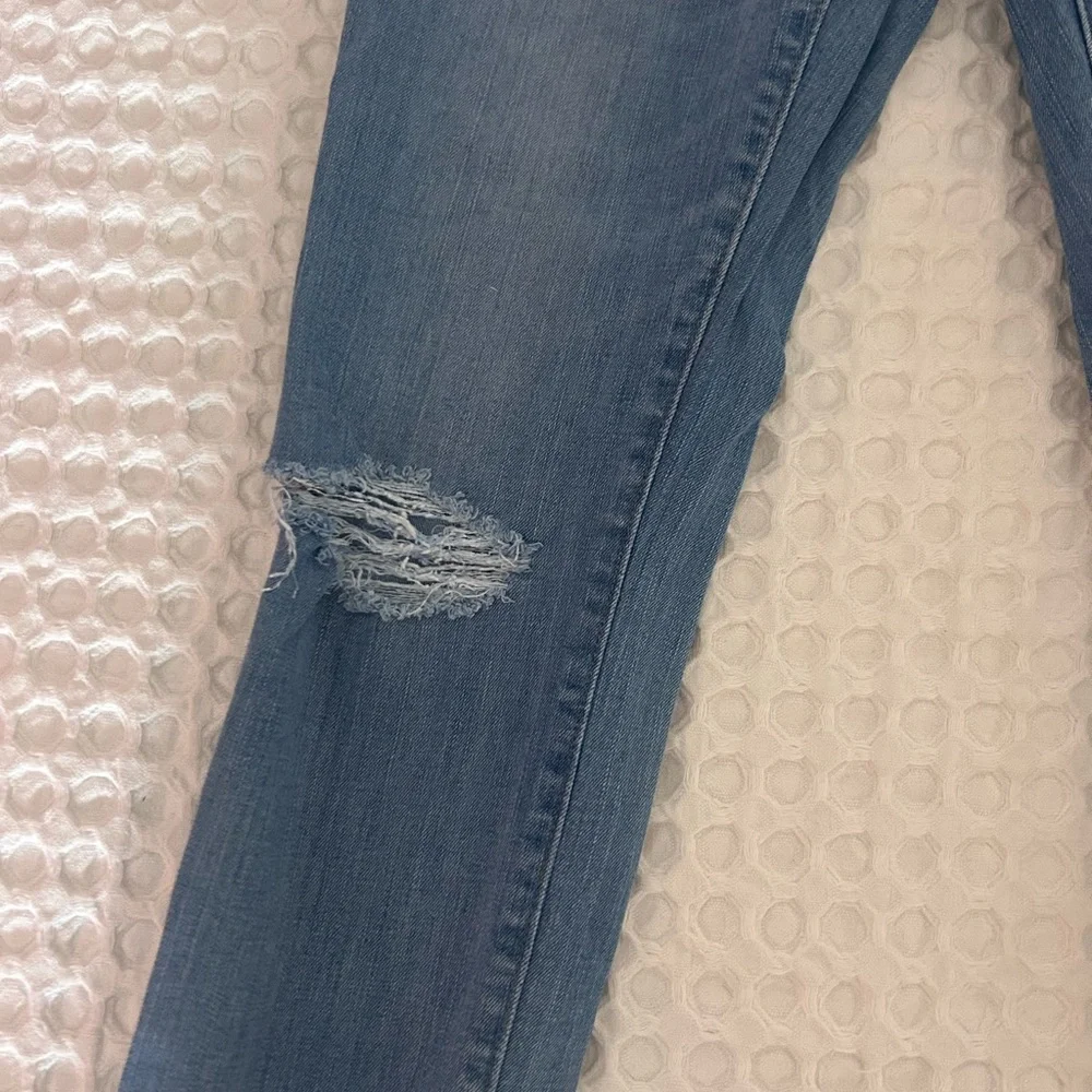 J. Crew Light Blue Distressed Skinny Jeans Size 28 Tall